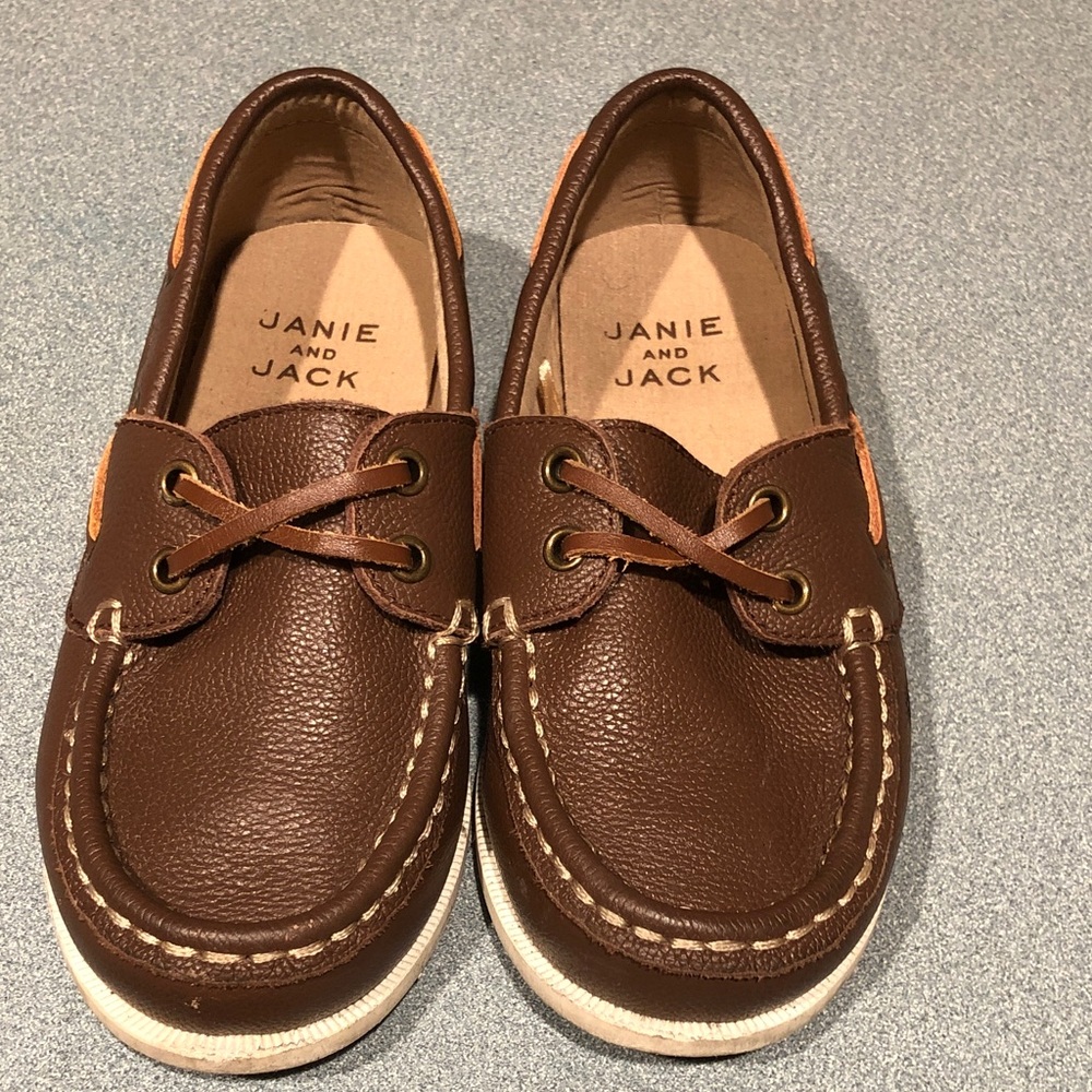 Janie and Jack Brown Moccasin Shoes for Kids